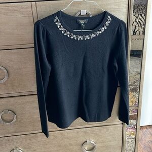 Black cashmere sweater, size LP, new